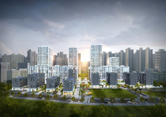 DL이앤씨 'e편한세상 강일 어반브릿지' 투시도. <DL이앤씨 제공>